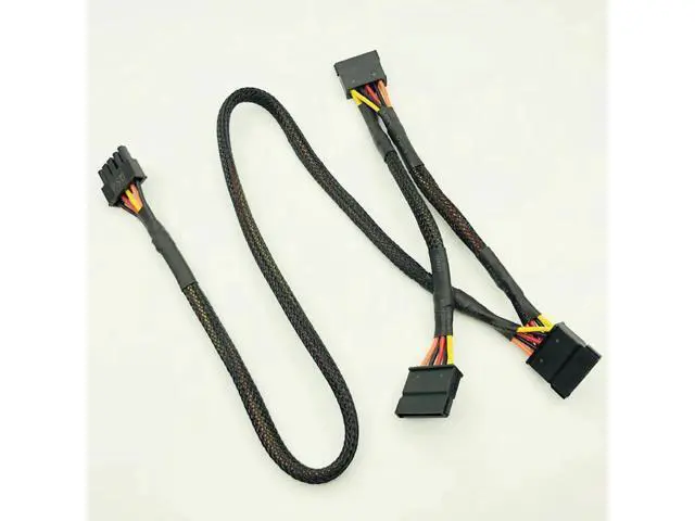 Alt view image 2 of 6 - Black Sleeved 5Pin to 3*SATA Modular Power Supply Cables Adapter PSU SATA Power Cable for OCZ ZT/GreatWall 88CM