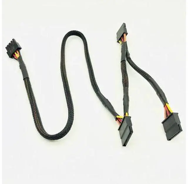 Alt view image 6 of 6 - Black Sleeved 5Pin to 3*SATA Modular Power Supply Cables Adapter PSU SATA Power Cable for OCZ ZT/GreatWall 88CM
