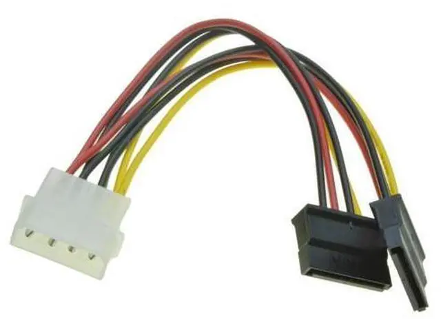 Main image of 4Pin Molex Male 1 to 2 SATA Female Power Supply Extension Cable IDE Power Port to Dual 15 Pin SATA Y Splitter