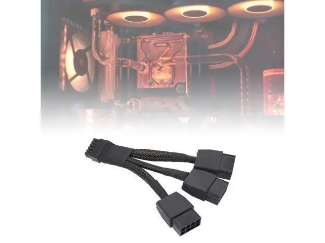 Alt view image 2 of 6 - PCIE 12VHPWR 12Pin Connector to 3x8Pin PCI-E GPU Power Adapter Cable for NVIDIA Ampere RTX 3060ti 3070 3080 3090