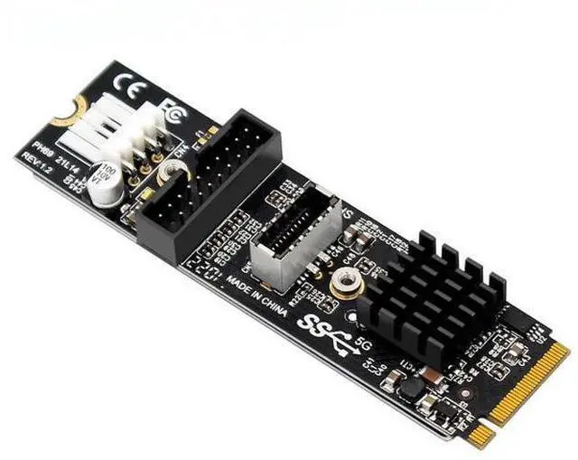 Main image of M.2 NVME MKEY to USB3.0 Adapter with 19 Pin Header and USB3.1 Type-E Connector