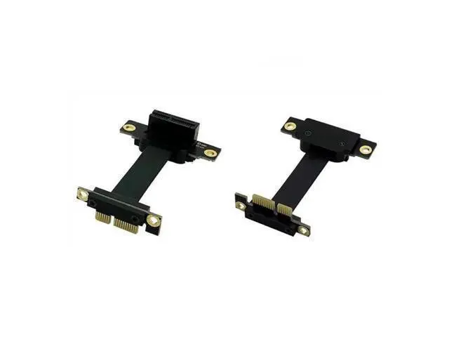 Alt view image 2 of 6 - PCIE X1 Riser Cable Dual 90 Degree PCIe X1 X1 Extension Cable 8Gb/s PCIE 1X Riser Card Line- 5cm