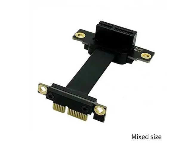 Alt view image 6 of 6 - PCIE X1 Riser Cable Dual 90 Degree PCIe X1 X1 Extension Cable 8Gb/s PCIE 1X Riser Card Line- 5cm
