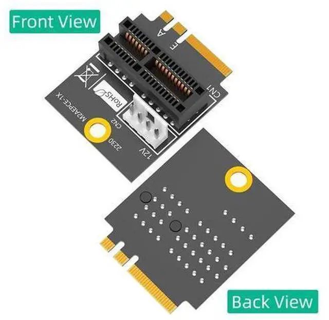 Alt view image 2 of 6 - 2230 M.2 Key A+E to PCIE X1 Adapter Card PCI Express PCI-E 1X Slot to M2 NGFF Key A/A+E/E Converter Riser Card 4Pin Power Supply