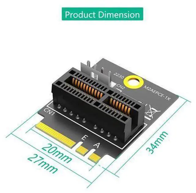 Alt view image 5 of 6 - 2230 M.2 Key A+E to PCIE X1 Adapter Card PCI Express PCI-E 1X Slot to M2 NGFF Key A/A+E/E Converter Riser Card 4Pin Power Supply