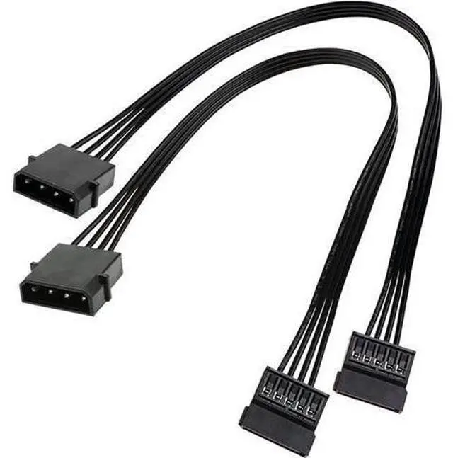 Main image of FOR Molex IDE 4 Pin Male to 15 Pin Female SATA Power Converter Adapter Cable Hard Drive HDD SSD Power Extension Cable,2 Pack