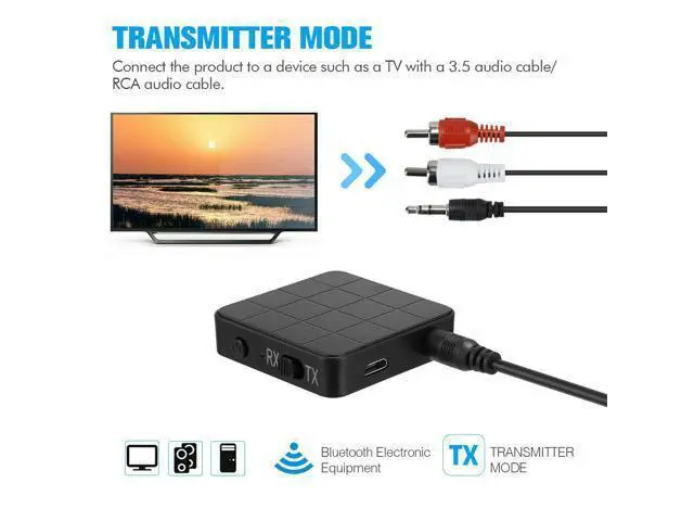Alt view image 4 of 7 - 2 IN 1 Bluetooth 5.0 Transmitter Receiver Wireless Audio Aux 3.5mm Adapter USA
