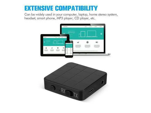 Alt view image 6 of 7 - 2 IN 1 Bluetooth 5.0 Transmitter Receiver Wireless Audio Aux 3.5mm Adapter USA
