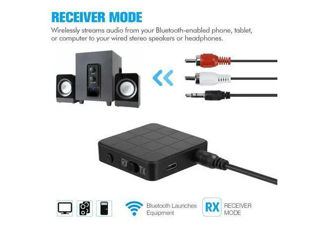 Alt view image 5 of 7 - 2 IN 1 Bluetooth 5.0 Transmitter Receiver Wireless Audio Aux 3.5mm Adapter USA