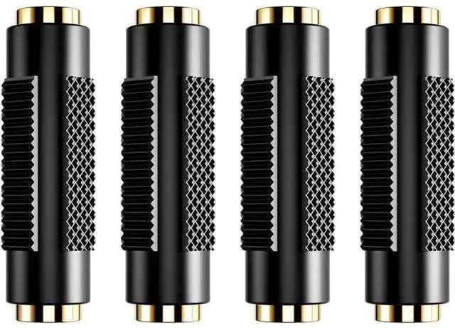 Main image of 3.5 mm Female to Female Adapter 3.5mm Stereo Jack to 3.5mm Stereo Jack Adapter Connectors Stereo Coupler Female to Female Gold Plated -4pack