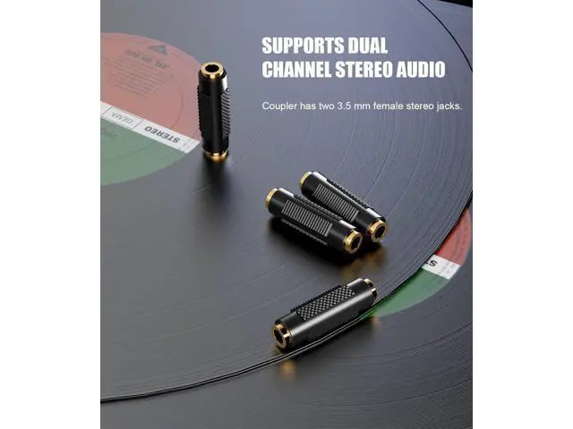 Alt view image 5 of 7 - 3.5 mm Female to Female Adapter 3.5mm Stereo Jack to 3.5mm Stereo Jack Adapter Connectors Stereo Coupler Female to Female Gold Plated -4pack