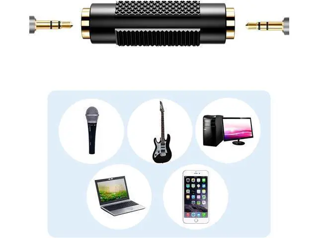 Alt view image 7 of 7 - 3.5 mm Female to Female Adapter 3.5mm Stereo Jack to 3.5mm Stereo Jack Adapter Connectors Stereo Coupler Female to Female Gold Plated -4pack