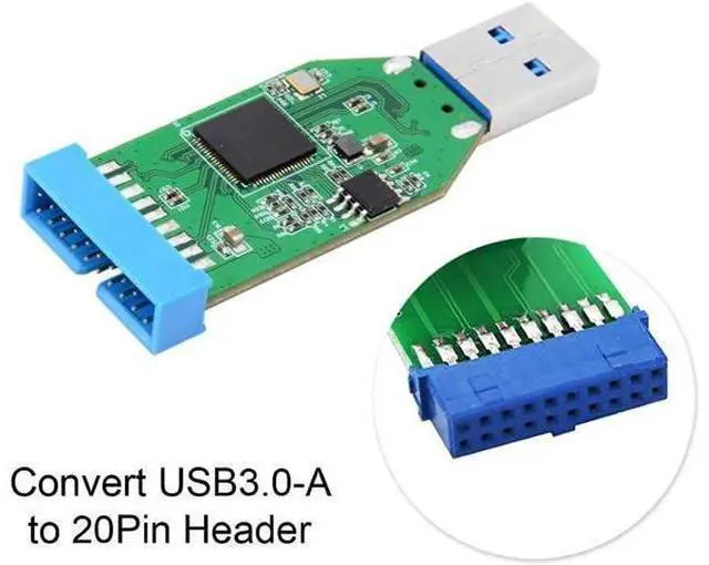 Alt view image 4 of 7 - USB 3.0 Type A Male to 20 Pin Female Motherboard Header Hub & 20 Pin Male to Dual USB3.0 Female Adapter