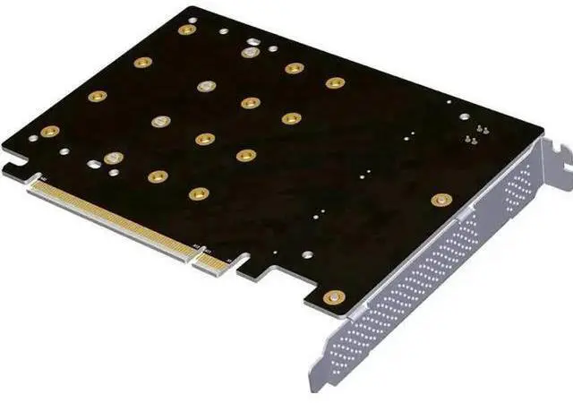 Alt view image 4 of 7 - PCIe 4.0 16x to 4X M.2 NVME SSD Adapter Card PCIe 4.0 GEN4 Full Speed Bifurcation Four-Bay Board Expansion Card 1 to 4 M.2 NVMe SSD Adapter Support 2242 2260 2280 22110 (No Heatsink)