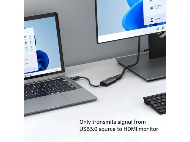 Alt view image 3 of 6 - USB 3.0 to HDMI Adapter USB 3.0 to HDMI Male to Female Adapter 1080P Compatible with Mac OS Windows 10/8.1/8/7 (Uni-Directional) 1 Pack