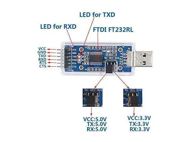 Alt view image 2 of 6 - SH-U09C USB to TTL Serial Adapter with FTDI FT232RL Chip Compatible with Windows 11 10 7 and Mac OS