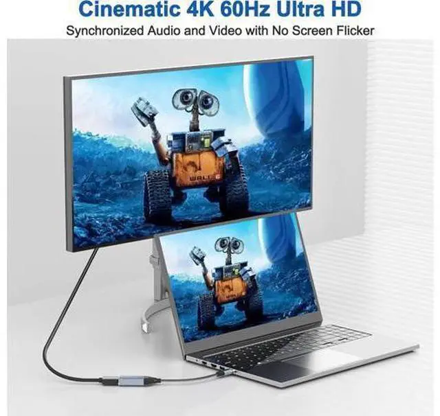 Alt view image 6 of 7 - USB C to HDMI Adapter 4K@60Hz USB-C to HDMI Cable Thunderbolt to HDMI USBC to HDMI Converter Type C to HDMI Adapter Compatible with iPhone 15 MacBook Galaxy Chromebook etc. (2 Pack)