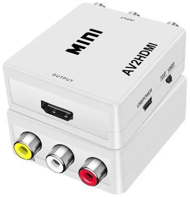 Alt view image 2 of 7 - RCA to HDMI,AV to HDMI converter,1080P mini RCA composite CVBS video to audio converter adapter,support PAL/NTSC,for TV/PC/PS3/STB/Xbox VHS/VCR/Blu-ray DVD player