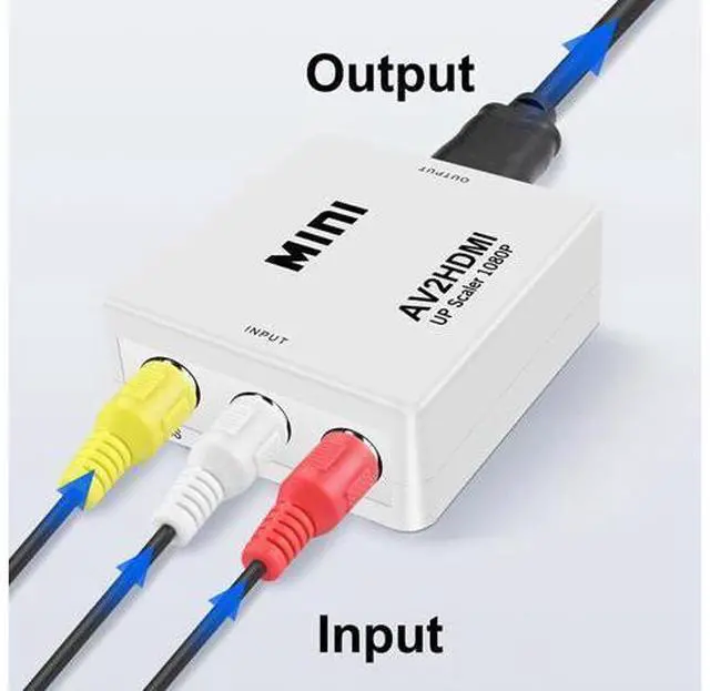 Alt view image 6 of 7 - RCA to HDMI,AV to HDMI converter,1080P mini RCA composite CVBS video to audio converter adapter,support PAL/NTSC,for TV/PC/PS3/STB/Xbox VHS/VCR/Blu-ray DVD player