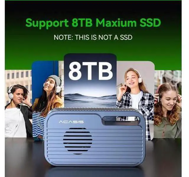 Alt view image 4 of 7 - TB5 80Gbps M.2 NVMe SSD Enclosure, USB4 v2.0 Compatible with Thunderbolt 5/TB3/TB4 Transfer Rates Over 6000MB/s, Works with Mac M4 Pro