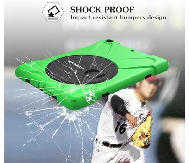 Alt view image 6 of 7 - iPad Mini 1 Case iPad Mini 2 Case iPad Mini 3 Case, Rotating Kickstand/Hand Grip/Adjustable Shoulder Strap Heavy Duty Rugged Kids Cover Case for iPad Mini 1st/2nd/3rd Gen-Green