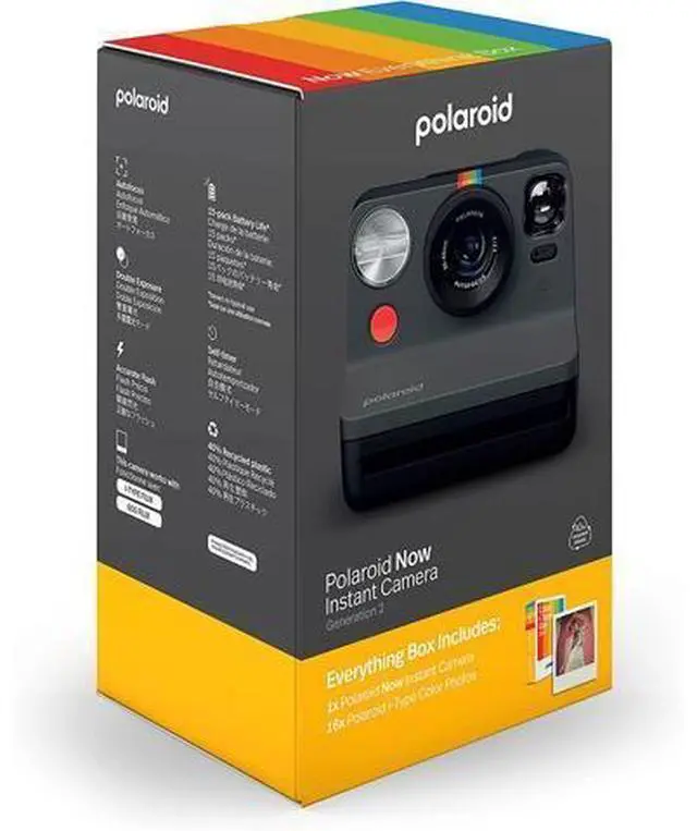 Alt view image 2 of 7 - Polaroid Now 2nd Generation I-Type Instant Camera + Film Bundle - Now Black Camera + 16 Color Photos (6248)