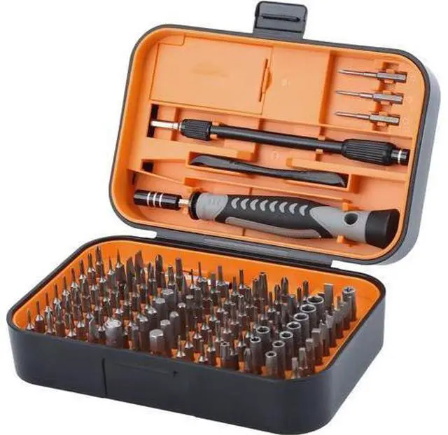 Main image of Small Screwdriver Set with 120 Bits, Kingsdun 130 in 1 Precision Magnetic Screwdriver Bit Set with Tweezer, Flat, Phillips, Pentalobe, Torx Star Screwdriver for Computer, Xbox, Phone, PC Laptop