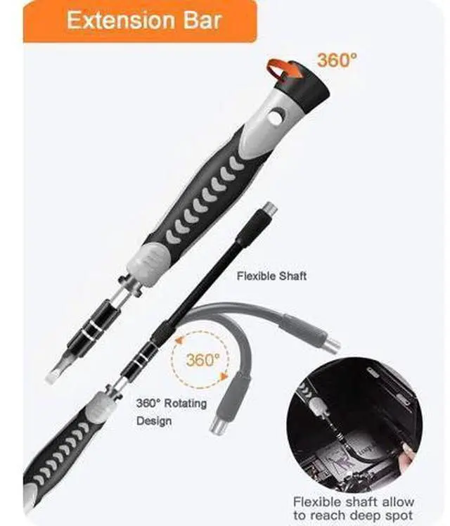 Alt view image 4 of 7 - Small Screwdriver Set with 120 Bits, Kingsdun 130 in 1 Precision Magnetic Screwdriver Bit Set with Tweezer, Flat, Phillips, Pentalobe, Torx Star Screwdriver for Computer, Xbox, Phone, PC Laptop