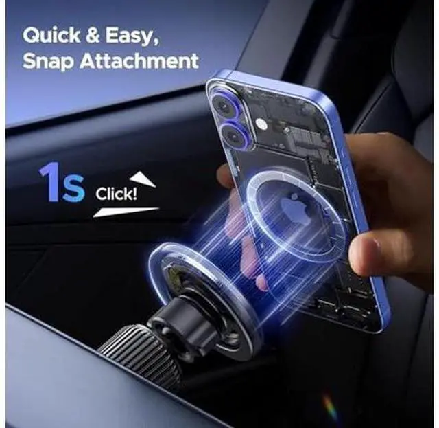 Alt view image 5 of 5 - UGREEN Car Phone Mount for Magsafe Air Vent Car Mount Magnetic Phone Holder Compatible with iPhone 17 16 15 14 13 12 Pro Max, Strongest Magnet Black