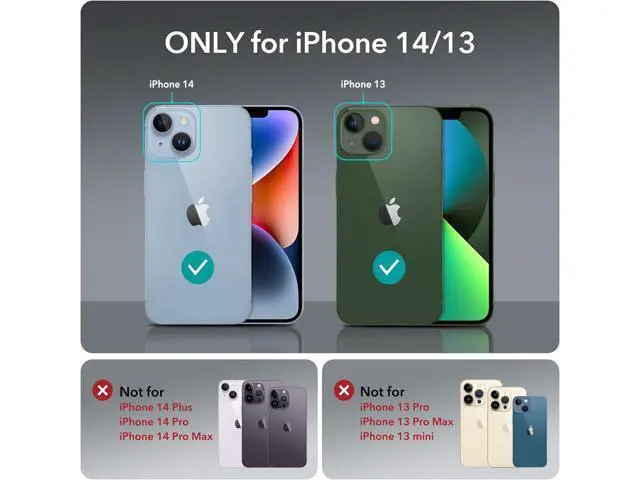 Alt view image 2 of 7 - for iPhone 14 Case/iPhone 13 Case, Compatible with MagSafe, Shockproof Military-Grade Protection, Magnetic Phone Case for iPhone 14/13, Classic Hybrid Case (HaloLock), Clear