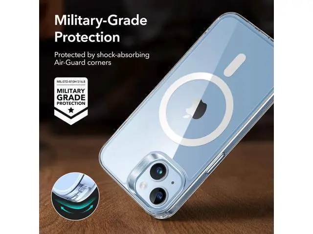 Alt view image 5 of 7 - for iPhone 14 Case/iPhone 13 Case, Compatible with MagSafe, Shockproof Military-Grade Protection, Magnetic Phone Case for iPhone 14/13, Classic Hybrid Case (HaloLock), Clear