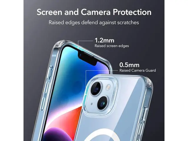 Alt view image 6 of 7 - for iPhone 14 Case/iPhone 13 Case, Compatible with MagSafe, Shockproof Military-Grade Protection, Magnetic Phone Case for iPhone 14/13, Classic Hybrid Case (HaloLock), Clear