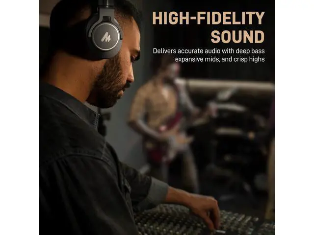 Alt view image 2 of 7 - MAONO Professional Studio Monitor Headphones - Over Ear Closed Back Headphones Wired with Detachable Cable for Podcast, Recording, DJ, Music, MH700 Black