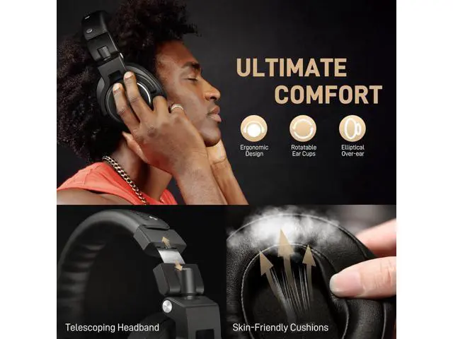 Alt view image 7 of 7 - MAONO Professional Studio Monitor Headphones - Over Ear Closed Back Headphones Wired with Detachable Cable for Podcast, Recording, DJ, Music, MH700 Black