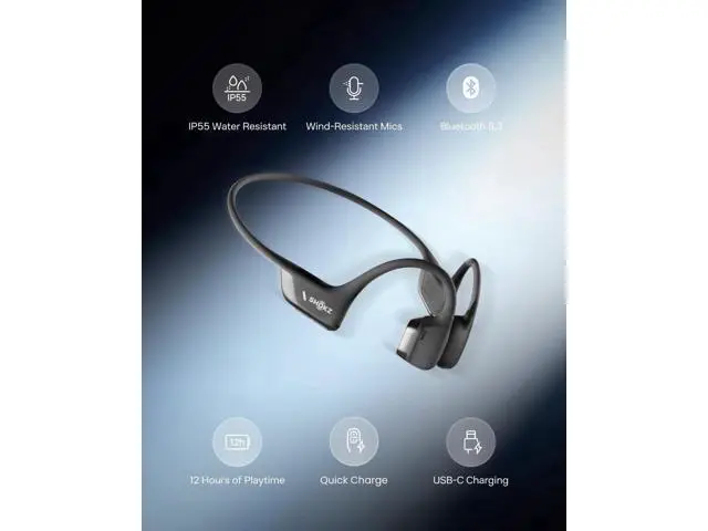 Alt view image 7 of 7 - SHOKZ OpenRun Pro 2 - Open-Ear, Bone Conduction Sport Headphones - Sweat Resistant, Workout Headphones with 30ft Bluetooth - Secure, Wireless, Comfortable Fit - Deep Bass and Smart Mic App - Black