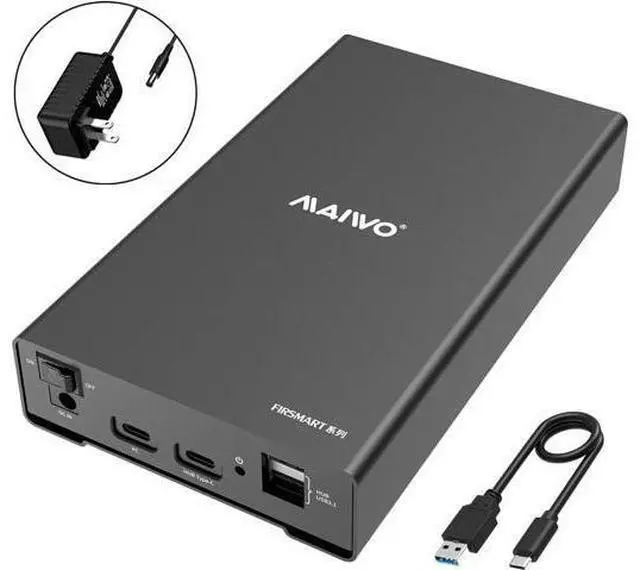 Main image of M 2.5 3.5 inch SATA Hard Drive Enclosure, USB Type-C to External SATA SSD HDD Adapter, Max 10Gbps, 18TB Capacity, Tool-Free, Support UASP/HUB Extension/Auto Sleep