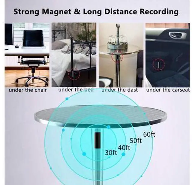 Alt view image 5 of 7 - Portable Voice Activated Recorder, 16GB Super Long 500 Hours Recording Capacity, 365 Standby Battery, Audio Recorder Continuous Recorder Device with Magnetic for Lectures Meetings