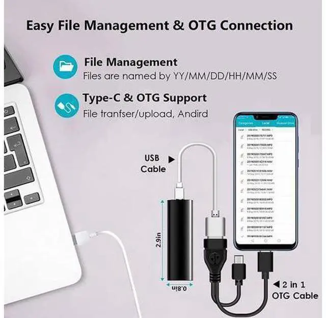 Alt view image 6 of 7 - Portable Voice Activated Recorder, 16GB Super Long 500 Hours Recording Capacity, 365 Standby Battery, Audio Recorder Continuous Recorder Device with Magnetic for Lectures Meetings