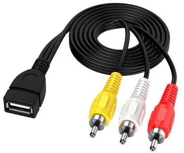 Main image of USB to RCA Cable,3 RCA to USB Cable,AV to USB, USB 2.0 Female to 3 RCA Male Video A/V Camcorder Adapter Cable for TV/Mac/PC 5feet/1.5M