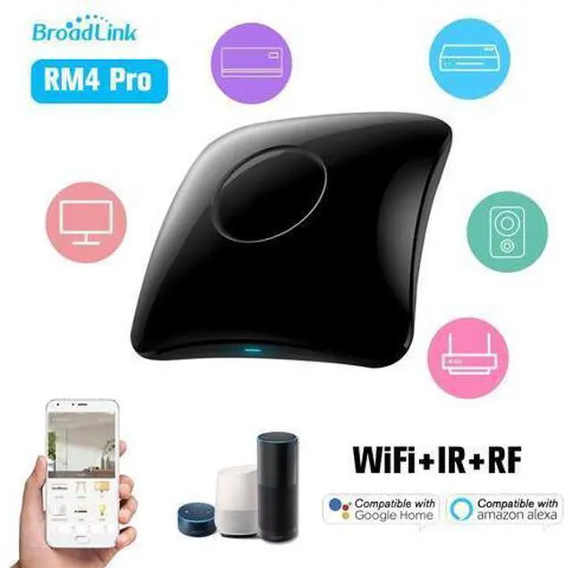 Main image of BroadLink RM4 Pro WiFi Smart Home Automation Universal Remote Controller WiFi+IR+RF Switch App Control Timer Compatible with Alexa Smart Home Automation