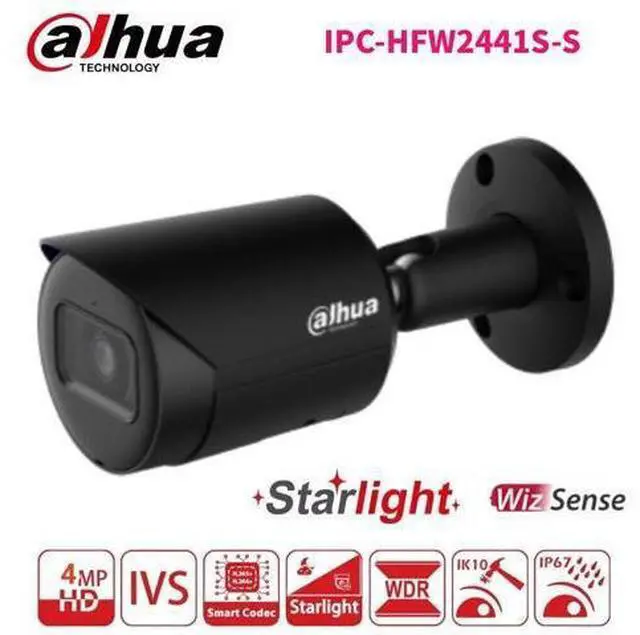 Alt view image 3 of 7 - IPC-HFW2441S-S replace IPC-HFW2431S-S-S2 4MP IR Fixed-focal Bullet WizSense Network IPC Black 3.6mm lens