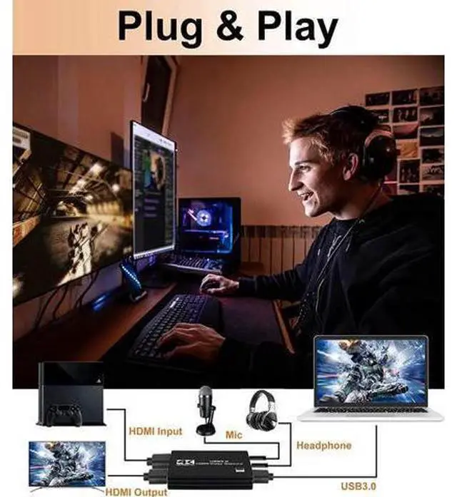 Alt view image 4 of 7 - 4K 1080P 60FPS Capture Card Nintendo Switch, Video Capture Card, Game Capture Card, HDMI to USB/Type-C Capture Card for Streaming Work with PS4/PC/OBS/Camera