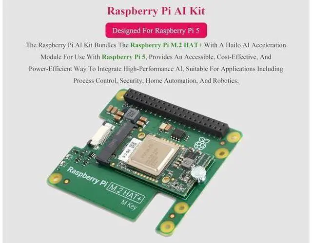 Alt view image 2 of 7 - Official RPi AI Kit Comes with Pi M.2 HAT+ with Hailo AI Acceleration Module Compatible with Raspberry Pi 5