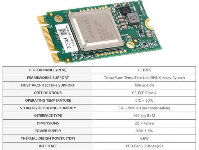 Alt view image 4 of 7 - Official RPi AI Kit Comes with Pi M.2 HAT+ with Hailo AI Acceleration Module Compatible with Raspberry Pi 5