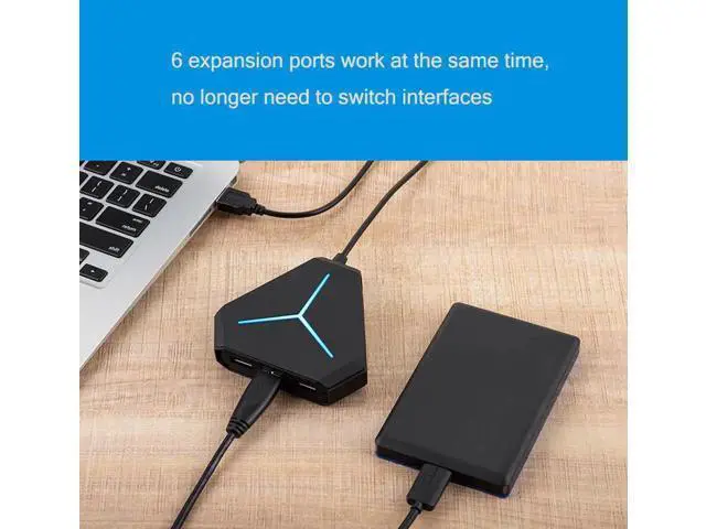 Alt view image 4 of 7 - USB 3.0 Hub Splitter Super Speed 6 Port USB3.0 Ultra Slim Data Hub with LED Indication Compatible with Windows, Mac Os X, and Linux(6USB 3.0)