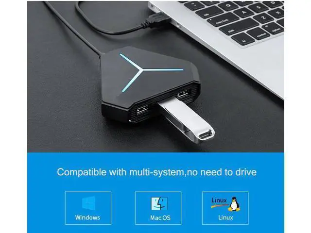 Alt view image 6 of 7 - USB 3.0 Hub Splitter Super Speed 6 Port USB3.0 Ultra Slim Data Hub with LED Indication Compatible with Windows, Mac Os X, and Linux(6USB 3.0)