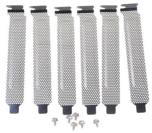 Main image of 5pcs/lot Black Hard Steel PCI Slot Covers Bracket w/ Screws, Full Profile Expansion Dust Filter Blanking Plate for PCI
