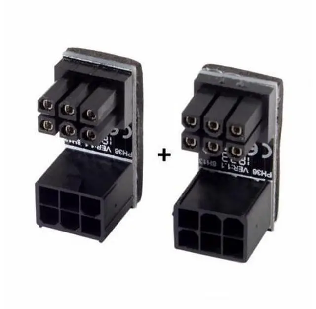 Main image of ATX 6Pin Female to 6pin Male 180 Degree Angled Power Adapter for Desktops Graphics Card