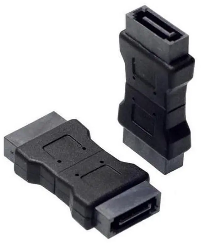 Alt view image 5 of 6 - High quanlity 7PIN SATA 3.0 data male to male Port adapter straight angle 7P Serial ATA III 6Gbps Jack Connector Coupler