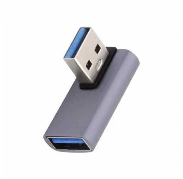 Main image of 10Gbps USB3.0 Male to Female Extension Power Data Video Adapter Low Profile 90 Degree Left Angled Type